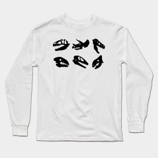 Dinosaur Head Skulls, Icons, Silhouettes Long Sleeve T-Shirt